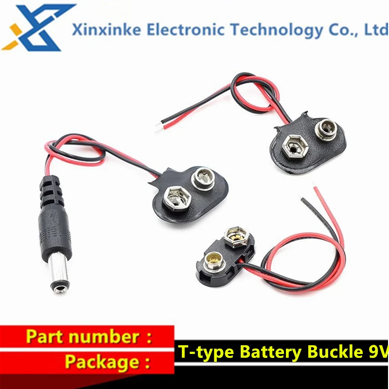 

20PCS T-type Battery Buckle 9V DC3.5 Female Head Power Converter