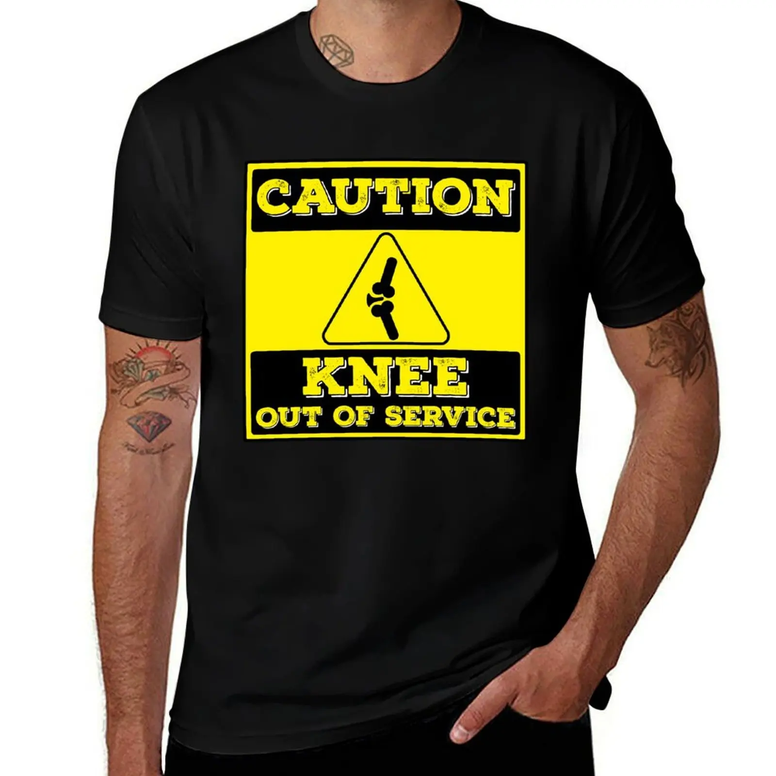 

Caution Knee Out Of Service T-Shirt Work Utility Casual Tee Shirt