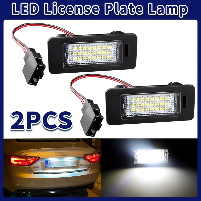 

2PCS Car Canbus Error Free LED License Plate Lights white For Audi A1 A3 / A4 S4 B8/ A5 S5 8T / A6 C7/4G / Q3 8U / Q5 8R / TT 8J