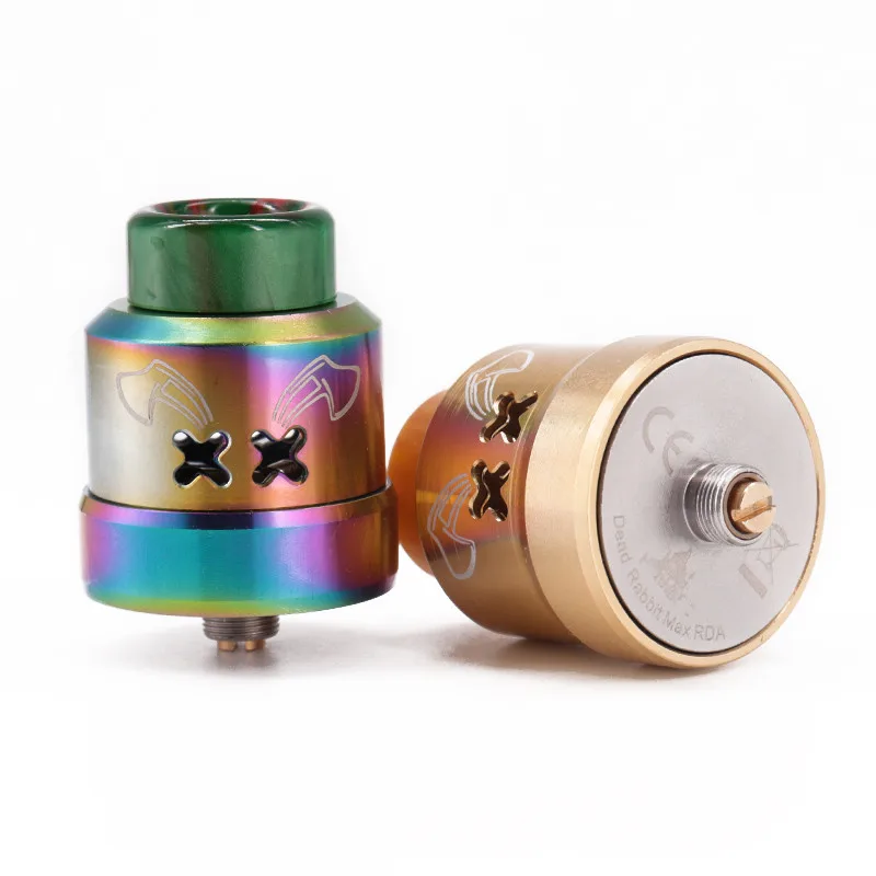 Cigarrillo electrónico Dead Rabbit Max RDA, atomizador de 28mm, doble bobina, vaporizador de cubierta grande, tanque de Vapor de cigarrillo electrónico de 7mm de profundidad
