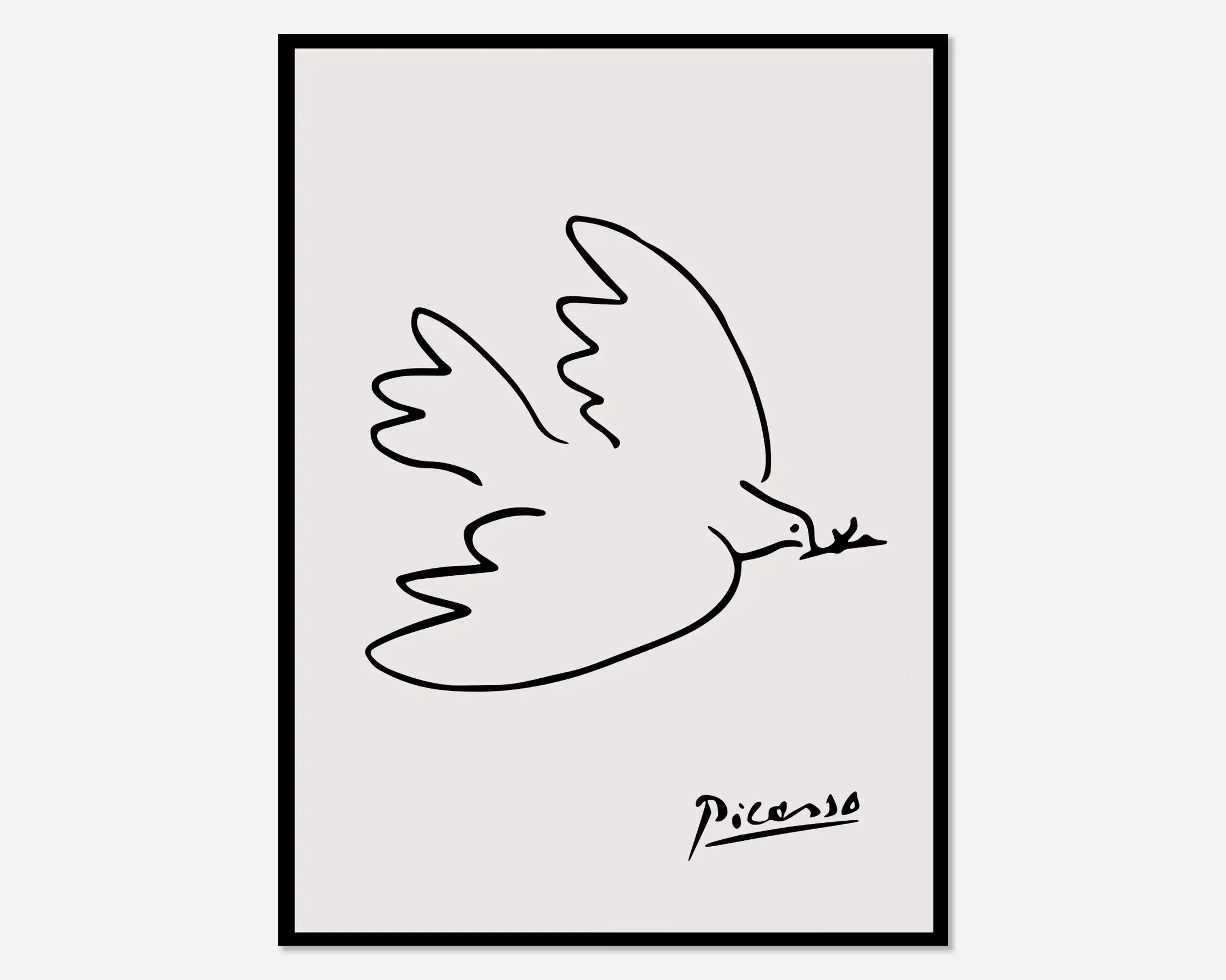 1pc frameless Picasso Sketch Line Drawing Dove of Peace Butterfly Cat Owl Poster Print Wall Art Pictures Canvas Painting Room Ho