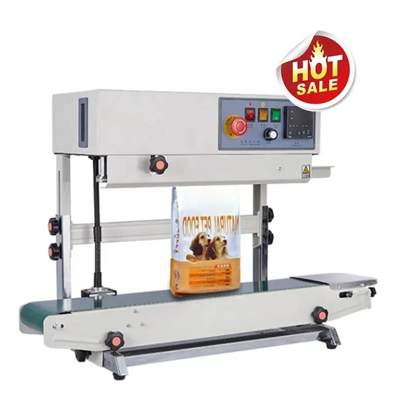 FR900 High Quality Stand Up Pouch Food Continuous Plastic Film Bag Zipper Automatic Band Sealer Heat Vertical Sealing Hine
