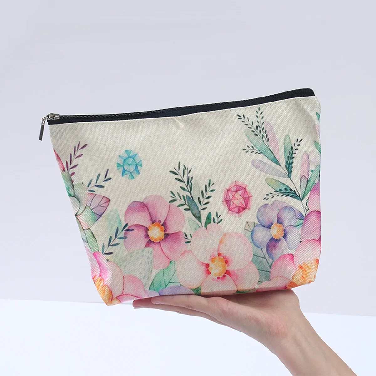 Travel Makeup Bag Floral Travel Cosmetic Bag Storage Organizer Flower Printed Cosmetic Pouch Bags Female Toiletry Kit Bags