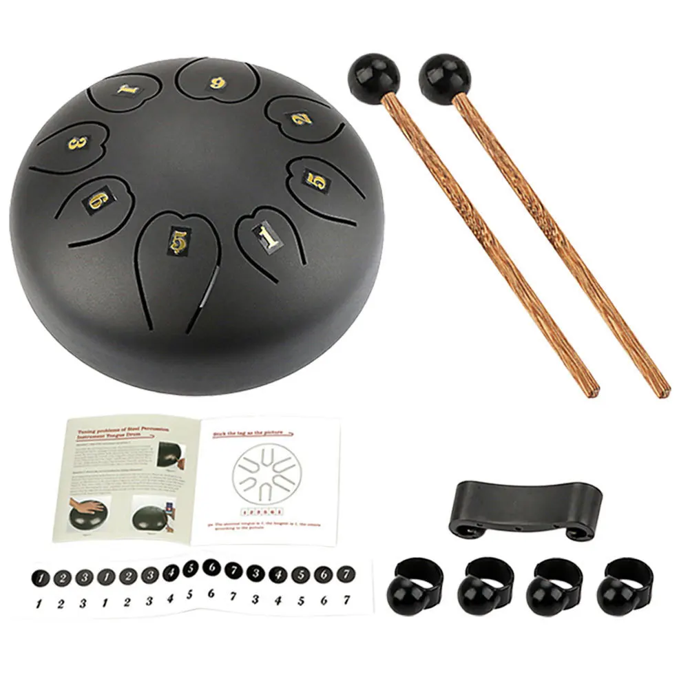 

1Set Tongue Drum Metal Percussion Instrument Small Hand Drum for Music Practice Yoga Performance Percussion Instrument