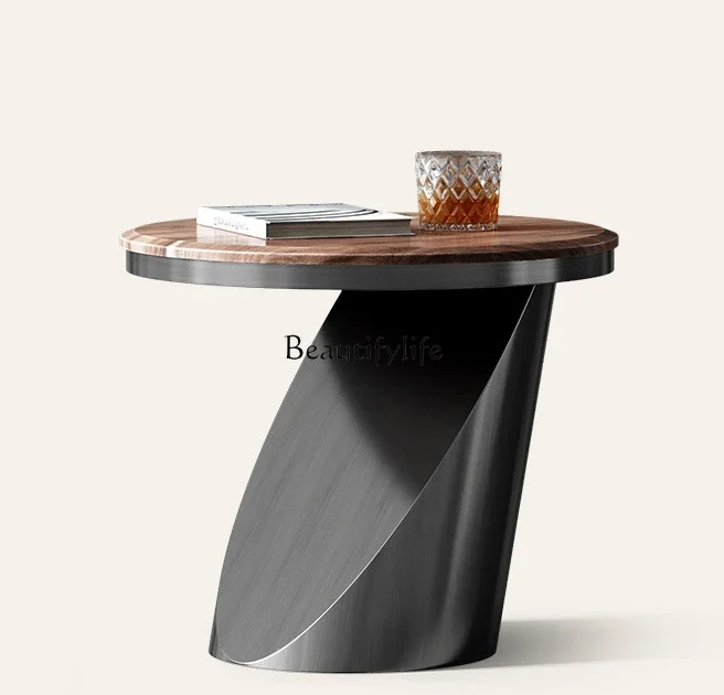 

x4 Walnut Side Table Light Luxury Advanced Natural Marble Designer Corner Table
