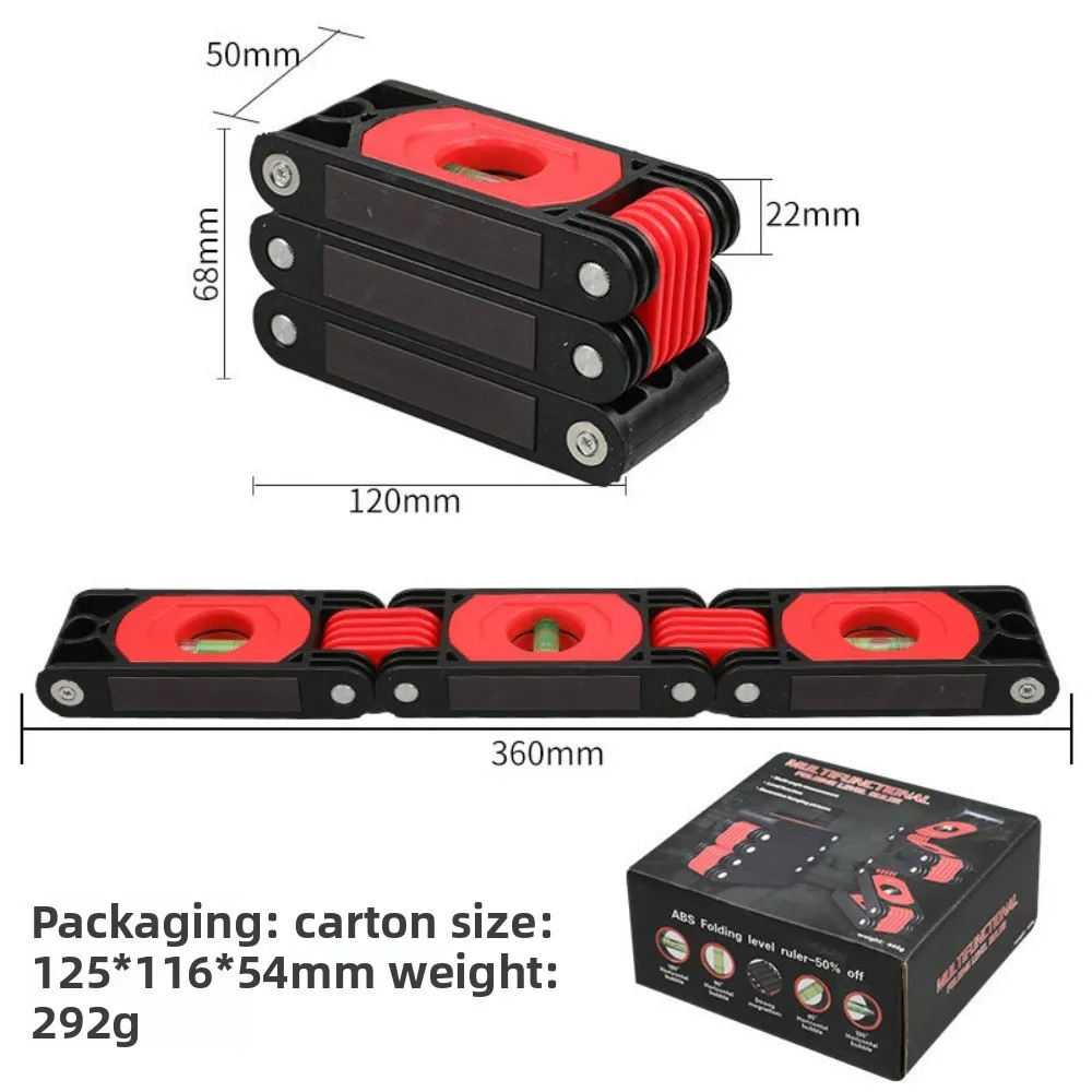 High-Precision Magnetic Folding Level Ruler Multi-Angle Measuring Tool for Home Renovation & Woodworking Corner Layout