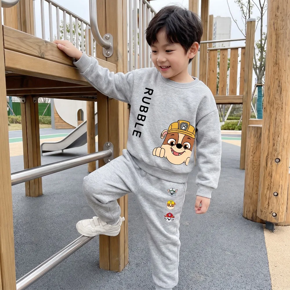 Autumn Children's O Neck Hoodies and Long Pant 2piece Sets Boys Pullover Trousers 2pcs Suit Kids Sweatsuit Fashion Tracksuit New