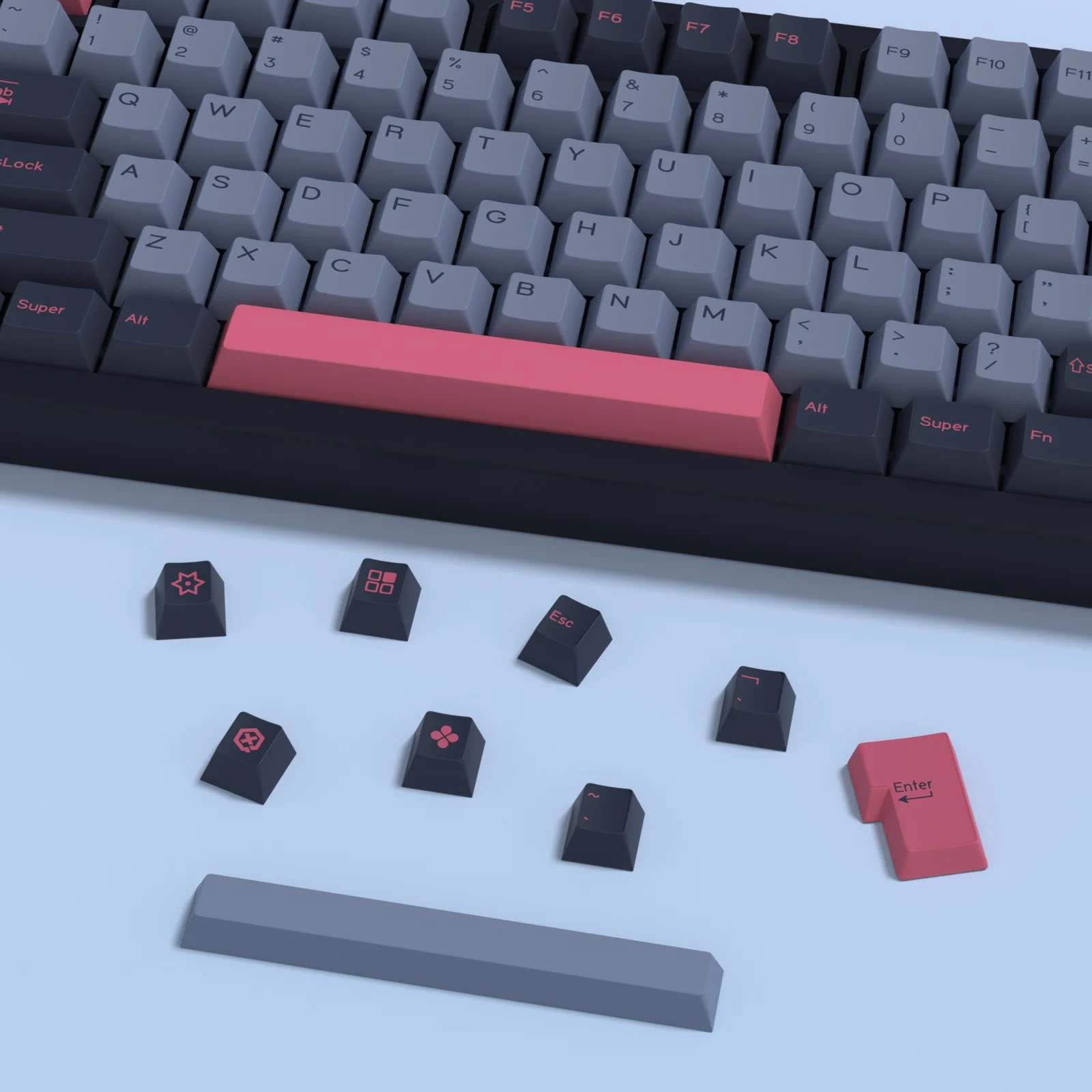 KBDiy 176Keys/Set Cherry Profile GMK 8008 Keycap Double Shot PBT Keycaps for Mechanical Keyboard ISO for GMK67 GMK75 61/68/84/87