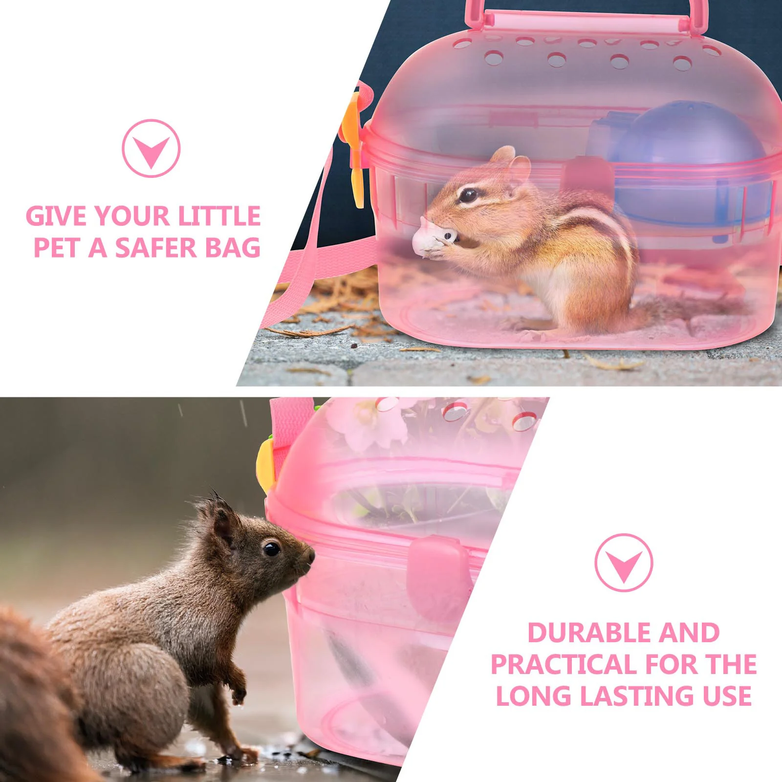 

1Set Pet Travel Cage Premium Small Animal Carrier with Feeder Water Holder Bathtub Detachable Easy Clean Suitable for Hamster