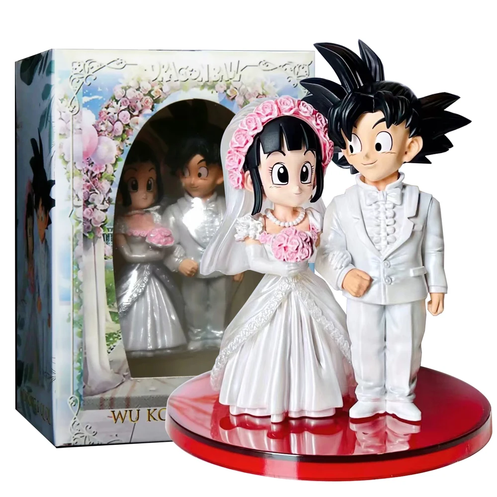 10 CENTIMETRI Anime Dragon Ball Z Son Goku Figura Modello Giocattolo ChiChi Marry Modello Carino Giocattolo Collezione Regalo Goku Aciton Figura Auto Ornamenti