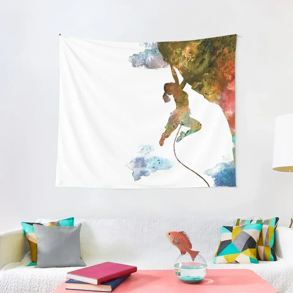 Rock climbing extreme sport woman, climbing woman, climber Tapestry Outdoor Decoration Decor For Bedroom Tapestry