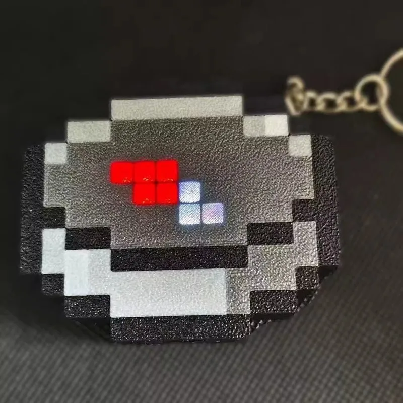 Oplaadbare MC Pixel Kompas Sleutelhanger - 3D Magnetische Oscillerende Aanwijzer voor Gaming Decor Kindercadeaus Rugzak Charmes