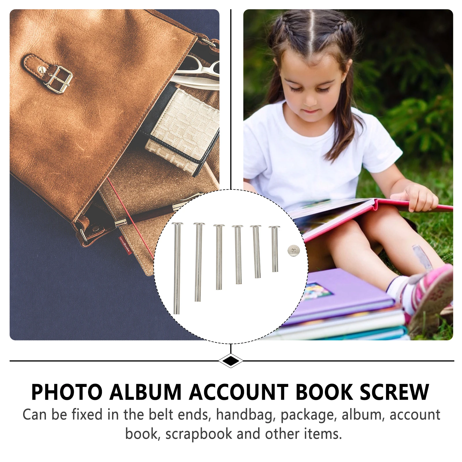 

60pcs Durable Binding Sturdy Sub-Mother Simple Calendar Screws High-Quality Diy Scrapbook Screws For Album Account Book