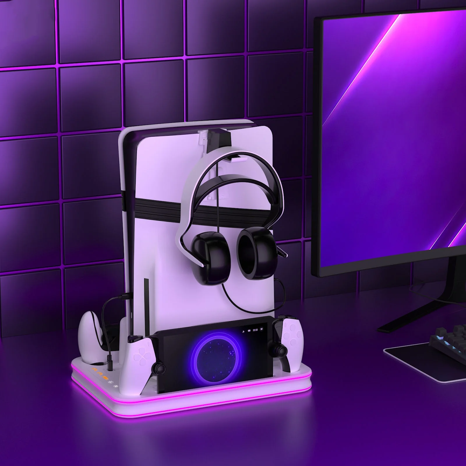 Аксессуары для рассеивания тепла для консоли PS5, крючок для наушников с эффектом игрового диска, стеллаж для хранения ручек, подставка для зарядки