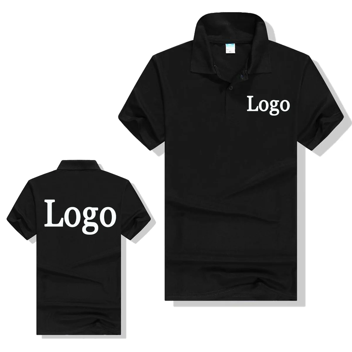 

style sport short-sleeved polo shirt with custom logo made of polyester fiber, suitable for both men and women for summer