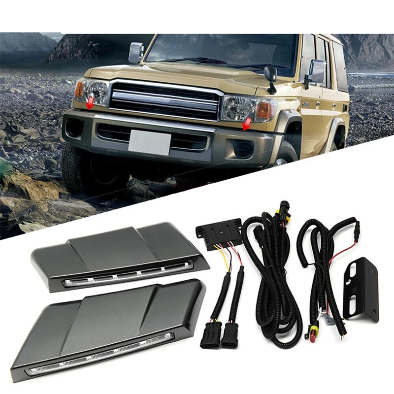 

Front Bumper LED Daytime Running DRL Light For Toyota Land cruiser LC70 LC71 LC76 LC77 LC78 LC79 Car Accessories