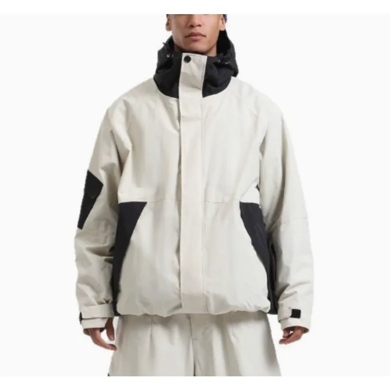 

2025 Winter New Plus Size Skiing Jackets Men Loose Snowboard Hoodies Warm Windproof Snow Tops Waterproof Sports Couple Coat