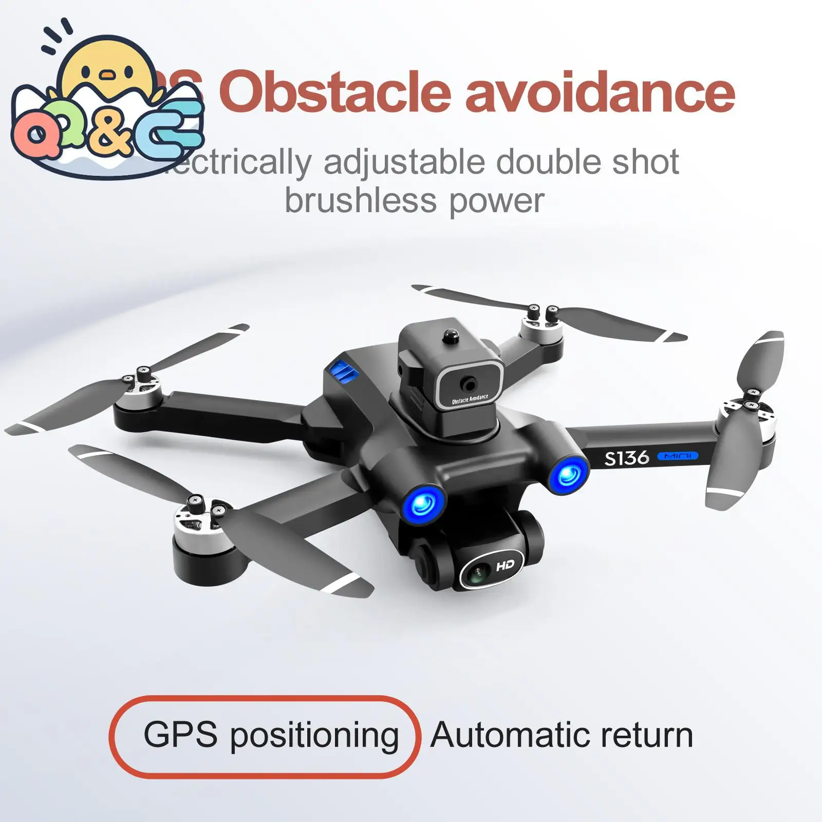 

RC Drone GPS Brushless UAV Obstacle Avoidance HD Electric Dual Camera 8K Remote Control Mini Dron Aircraft Toys for Kids Gifts