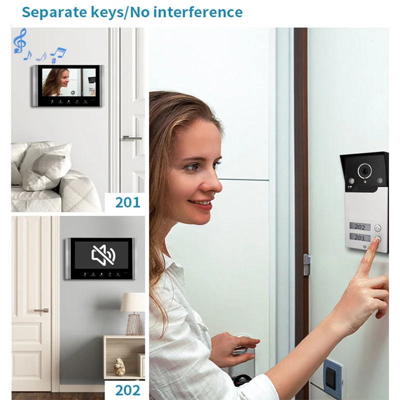 Tuya APP 7 بوصة IPS شاشة WIFI باب الهاتف الداخلي البصرية جرس الباب 120 درجة باب أمان المنزل المشاهد XSL-V7022B #3