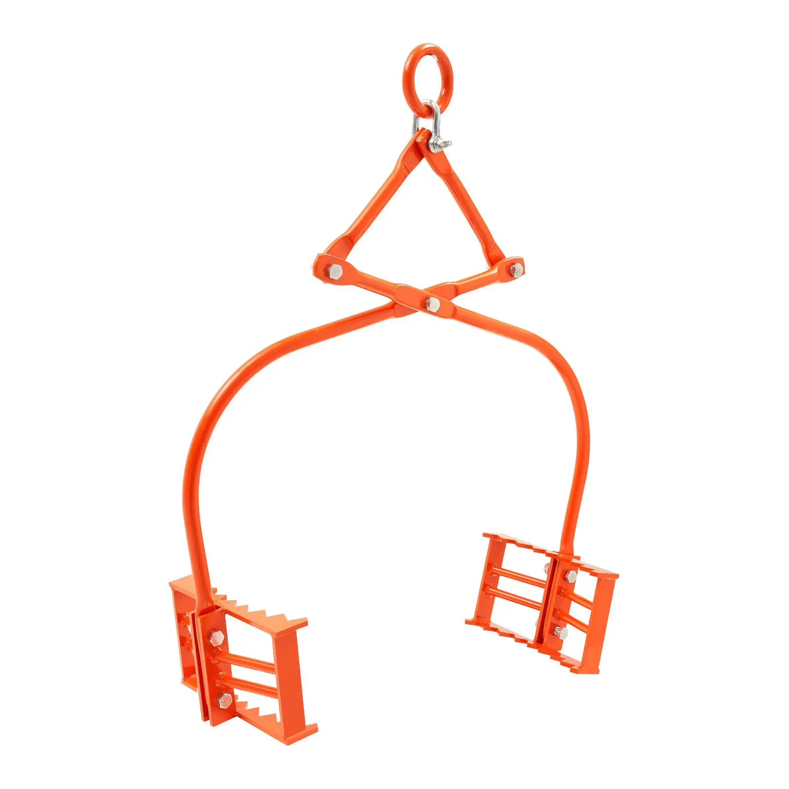 24in Stone Lifting Tongs, 2-Claw Rock Tongs, Heavy Duty Steel Log Tongs, 1100LBS Lifting Capacity, Swivel Log Grapple, Serrated