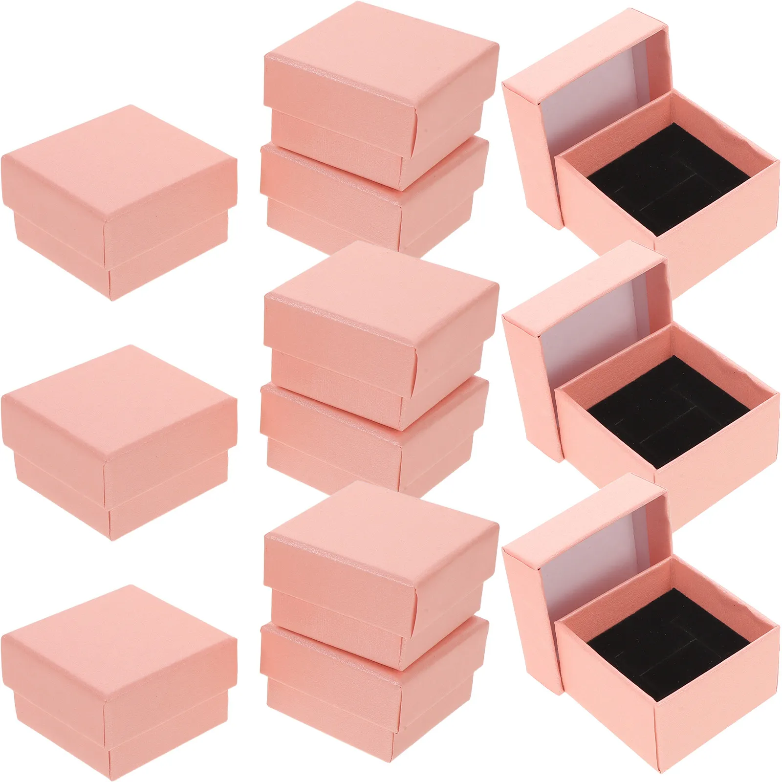 

32Pcs Pink Multi-Functional Jewelry Box Set Cardboard Jewelry Organizer with Clear View Lid Travel Friendly Rings Earrings