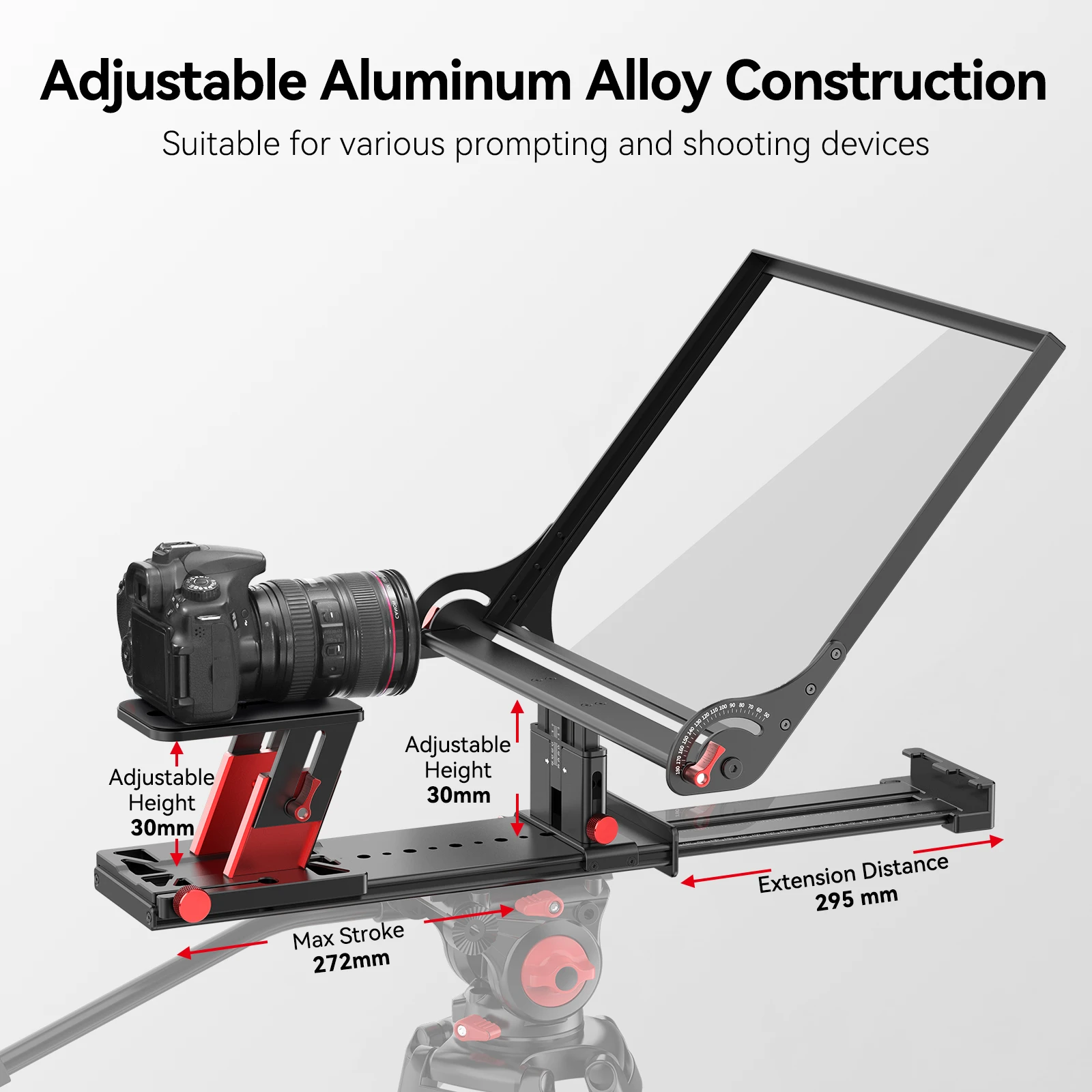 Desview P13 P15 P17 Teleprompter, Aluminum Alloy 17 inch Professional Prompter for Phone iPad for Online Teaching Live Streaming