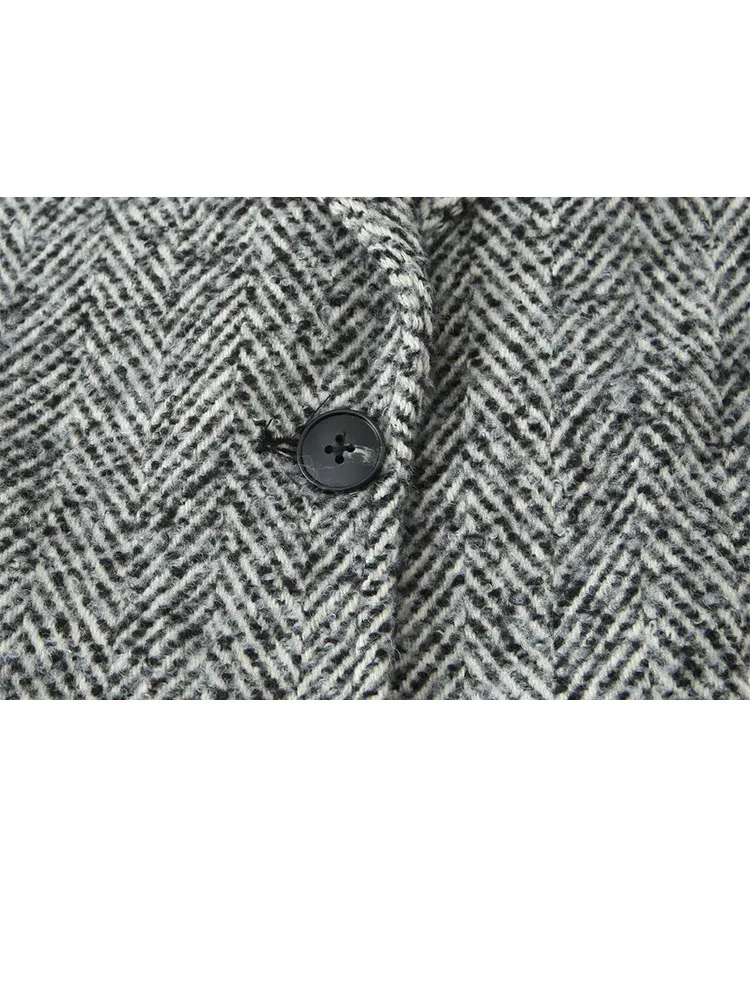 

HH Women's New Fashion Winter Coats Solid Turn-Down Collar Long Sleeves Pockets Single Breasted Female Elegant Long Coats