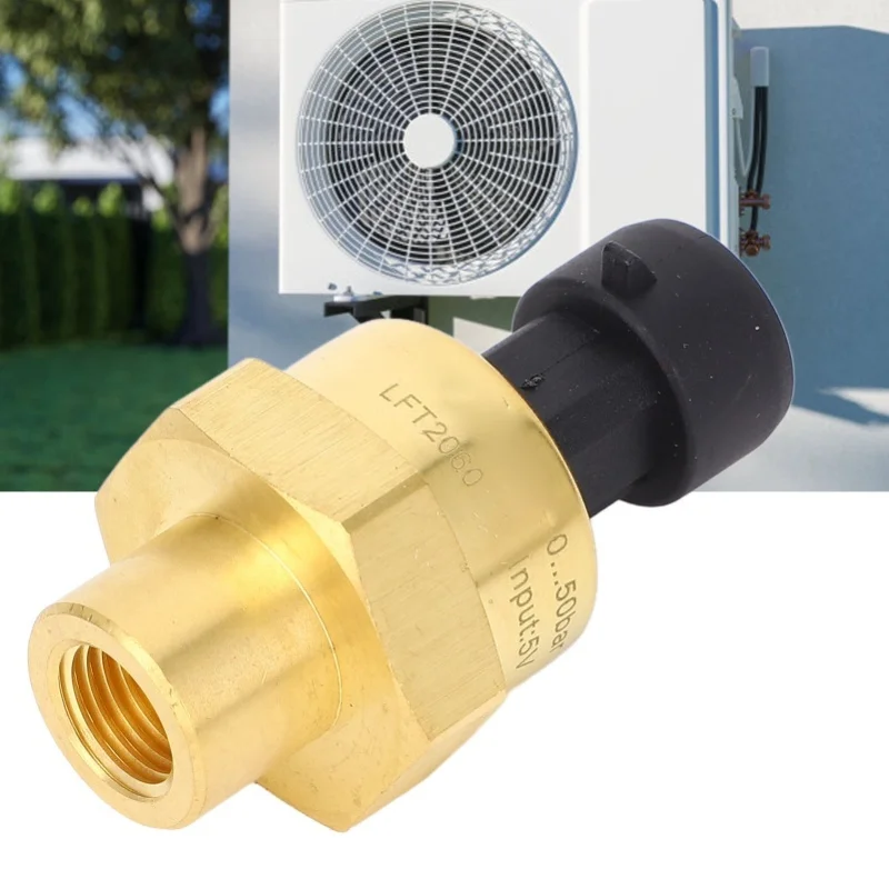 IP67 Pressure Transmitter 0-50 Bar Brass AC Refrigeration Transducer 4.75-5.25VDC For HVAC