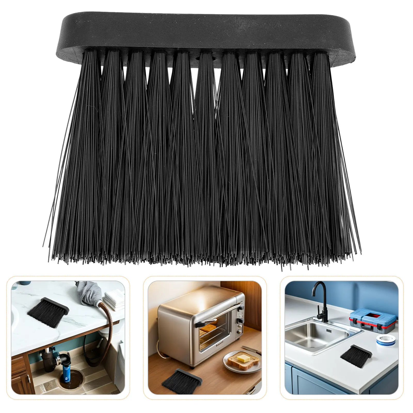 6Pcs Fireplace Cleaning Brush Replacement Head for Wood Burning Stove Hearth Maintenance Efficient Soot Removal Tool
