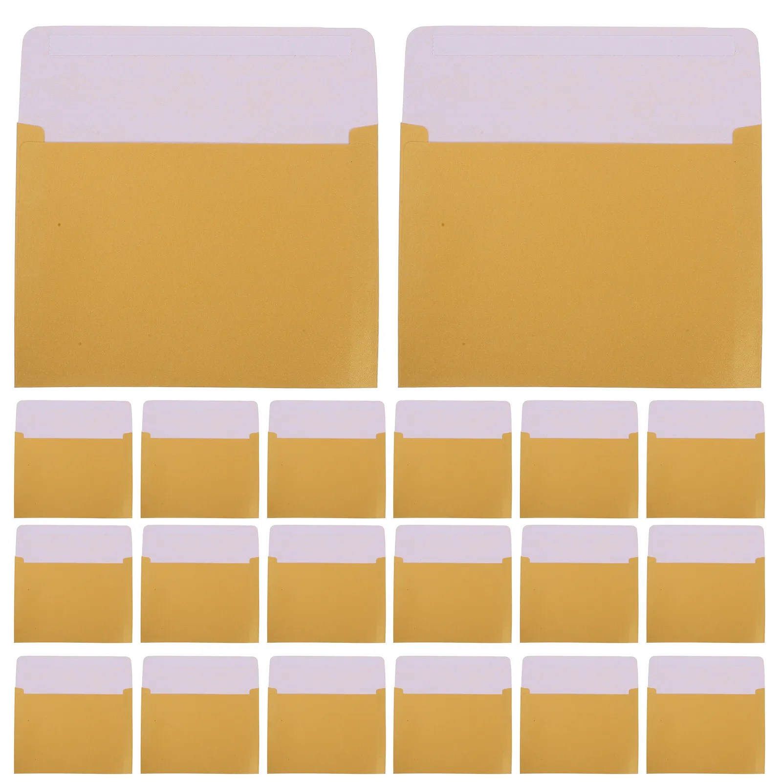 

50Pcs Self Seal Envelopes Elegant Gold Metallic Finish Tear Resistant Pearl Paper for Invitations Birthday Cards Home Office