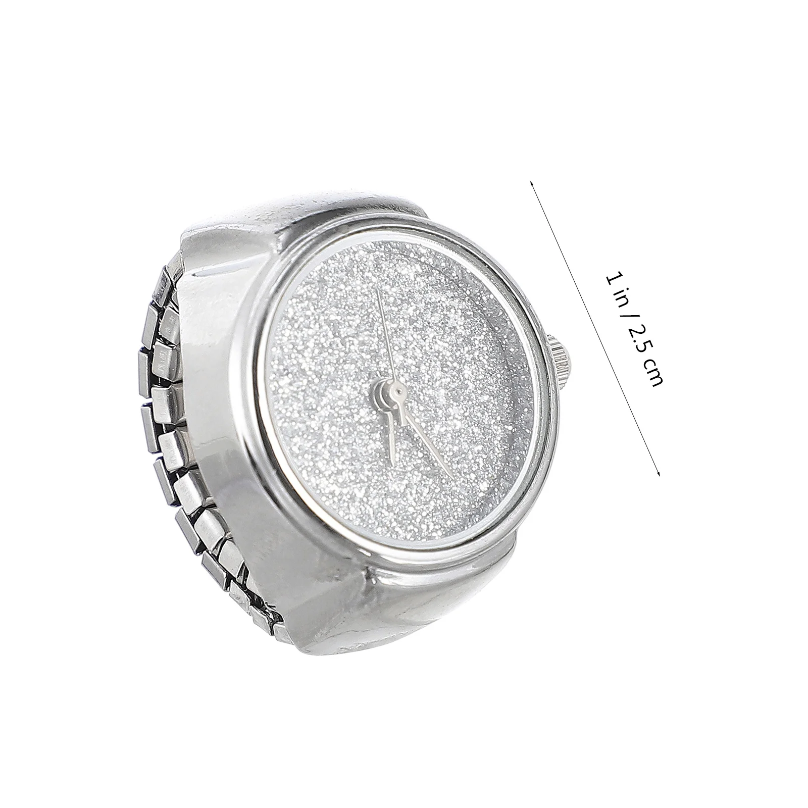 بريق مسحوق الاصبع للرجال ساعة خمر نمط خمر مجوهرات للرجال البنصر ساعة حركة حلقة ساعة هدية #3