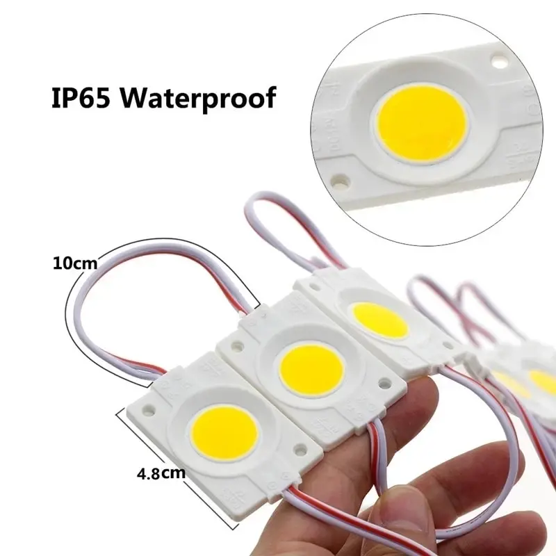 Moduł LED 12V COB Light Reklama Projekt Znak Podświetlenie Sklep Banner Wodoodporny IP65 Biały Czerwony Zielony Niebieski Żółty Różowy 10szt