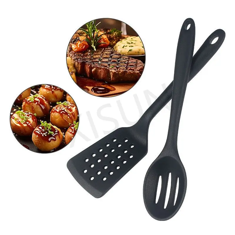 High Quality Utensils Set of 2pcs Nonstick Heat Resistant Cookware for Cooking & Serving Silicone Spatula Set