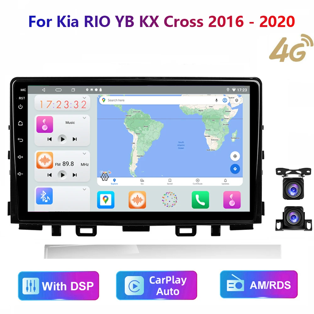 

HD multimedia For Kia RIO YB KX Cross 2016-20 Car stereo Radio Android Video Navigation GPS Carplay 4G AM/RDS/DSP