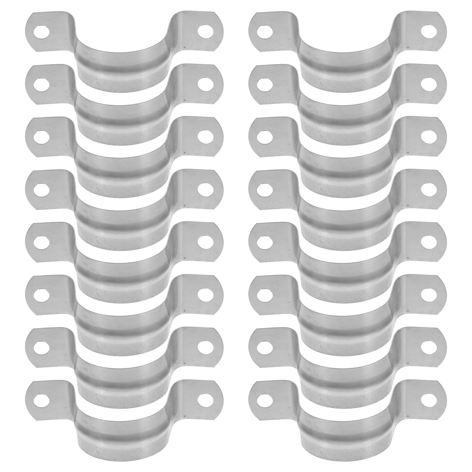 

20 Pcs Stainless Steel Pipe Clamps Mounting Brackets 304 Metal Supports Conduit Straps Durable Practical Versatile