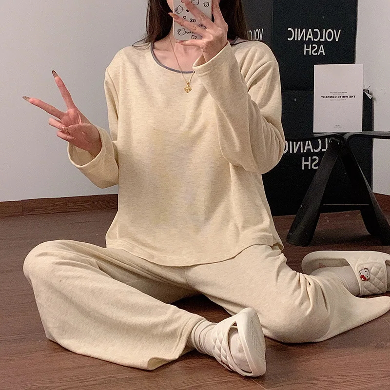 منامة النساء الشتاء المتسكعون مجموعات امرأة الكورية وسادة الصدر بنطلون علوي دعوى رقيقة المخملية ربيع الخريف ملابس خاصة بيجامة المنزل