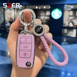TPU Car Key Case Cover for Volkswagen VW Polo Tiguan Golf 7 Beetle Passat Seat Leon MK2 Caddy T5 Up Eos Ateca for Skoda Octavia