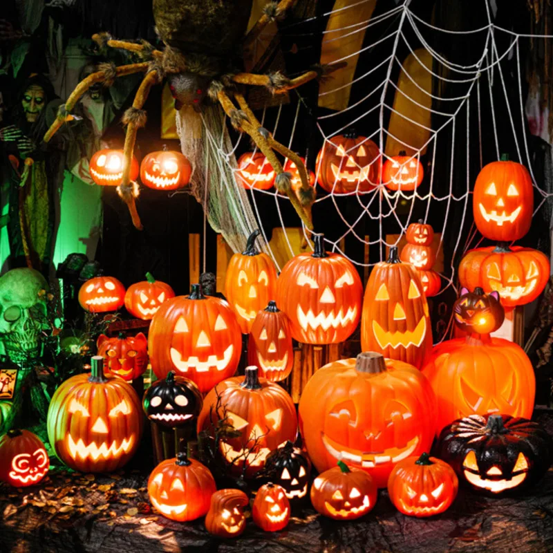 Pumpkin Lantern Halloween Hollow LED Luminous Funny Shopping Mall Amusement Park Indoor Outdoor Blowing Hanging Decoration New