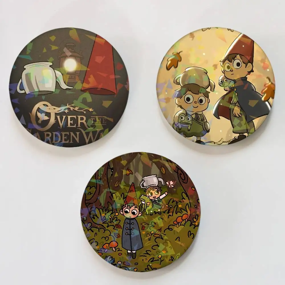 Cartoon O-Over the Garden Wall Laser Button Pins Backpack Clothing Decor Brooch Fiction Badge Jewelry Gifts