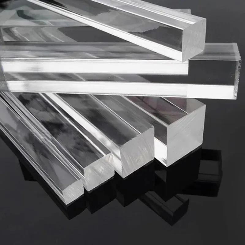Tige carrée en acrylique Transparent, barre carrée en plastique PMMA plexiglas, diamètre 2x2mm 3x3mm 4x4mm 5x5mm 6x6mm 8x8mm 10x10mm-100x100mm