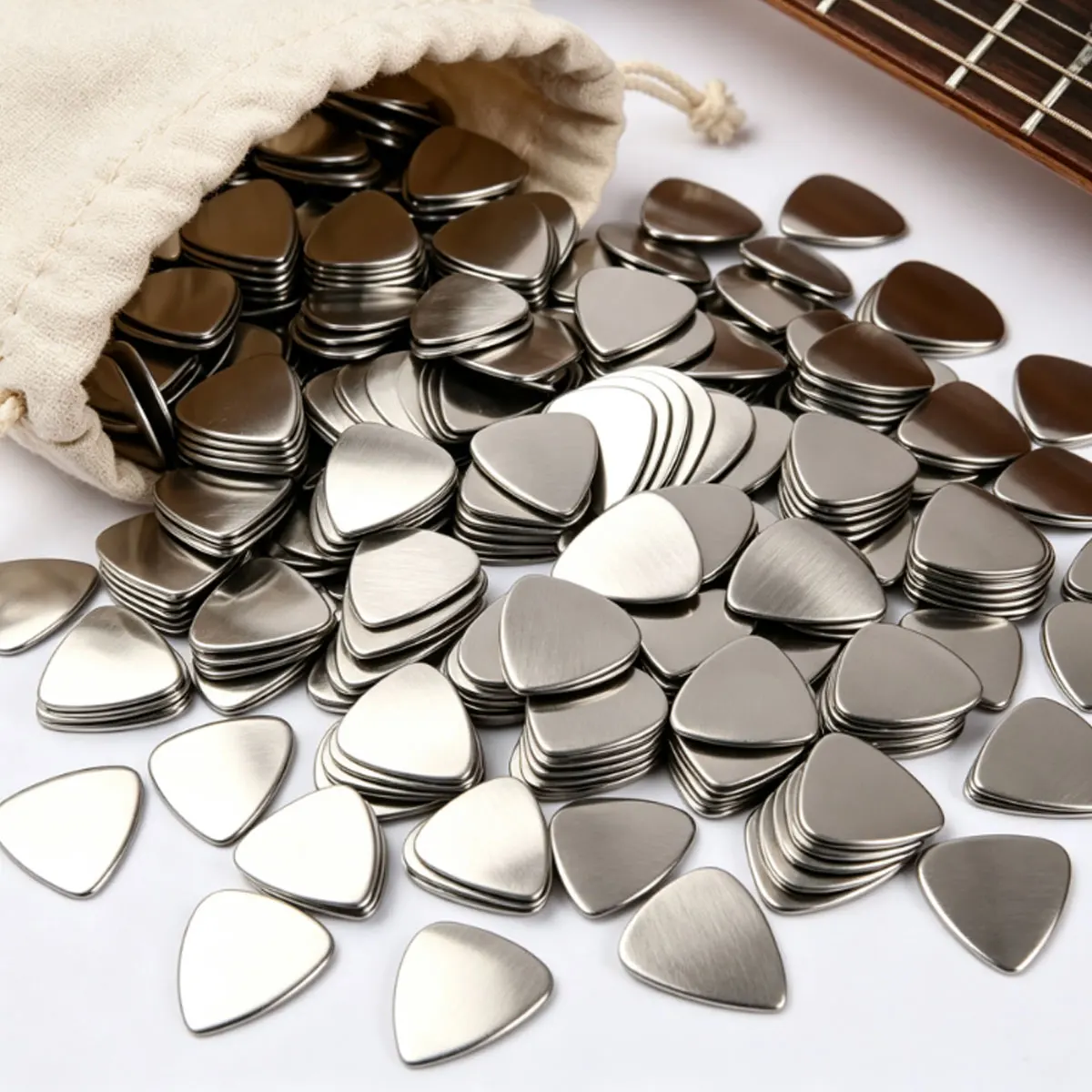 6/12Pcs 0.3mm Thin Stainless Steel Guitar Picks – Durable & Wear-Resistant Metal Plectrums, Versatile for Acoustic,  ZSY