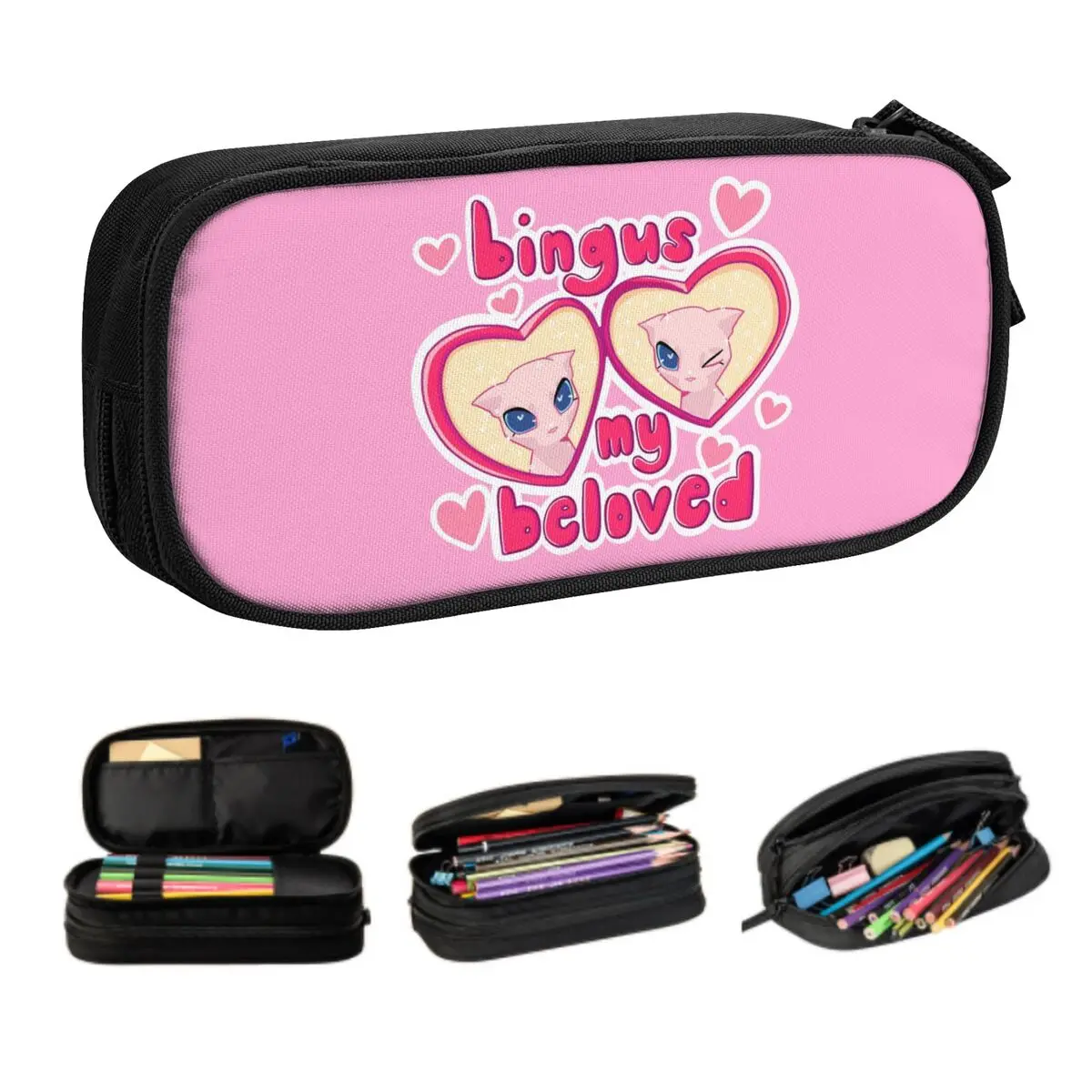 Customized Cute Bingus My Beloved Pencil Cases for Boy Girl Big Capacity Sphynx Cat Pencil Bag Stationery