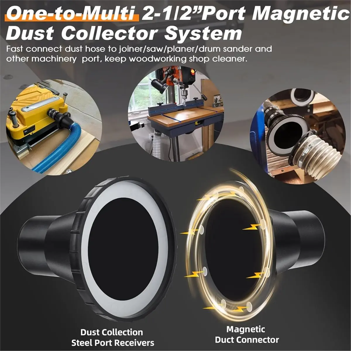 a1525p-~4-to-25-magnetic-dust-collection-fittings-for-woodwork-shop-vacuums-hoseone-to-multi-magnetic-dust-collector-system