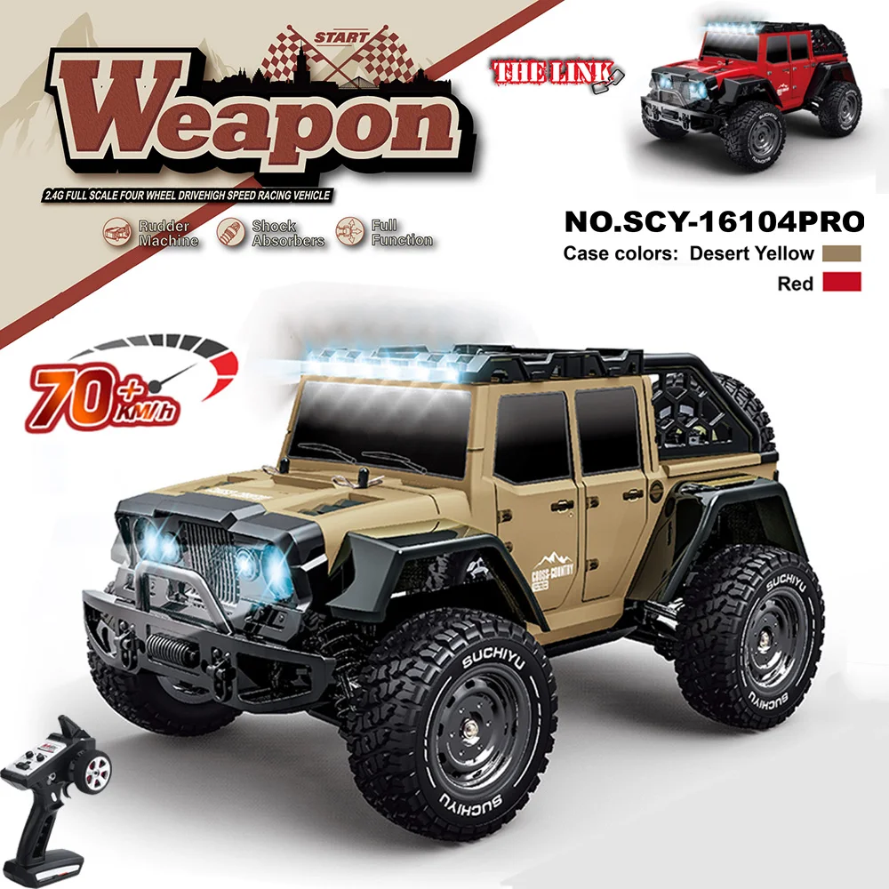 

16104PRO 1:16 70KM/H Or 50KM/H 4WD RC Car Remote Control Cars High Speed Drift Monster Truck for Kids vs Wltoys 144001 Toys