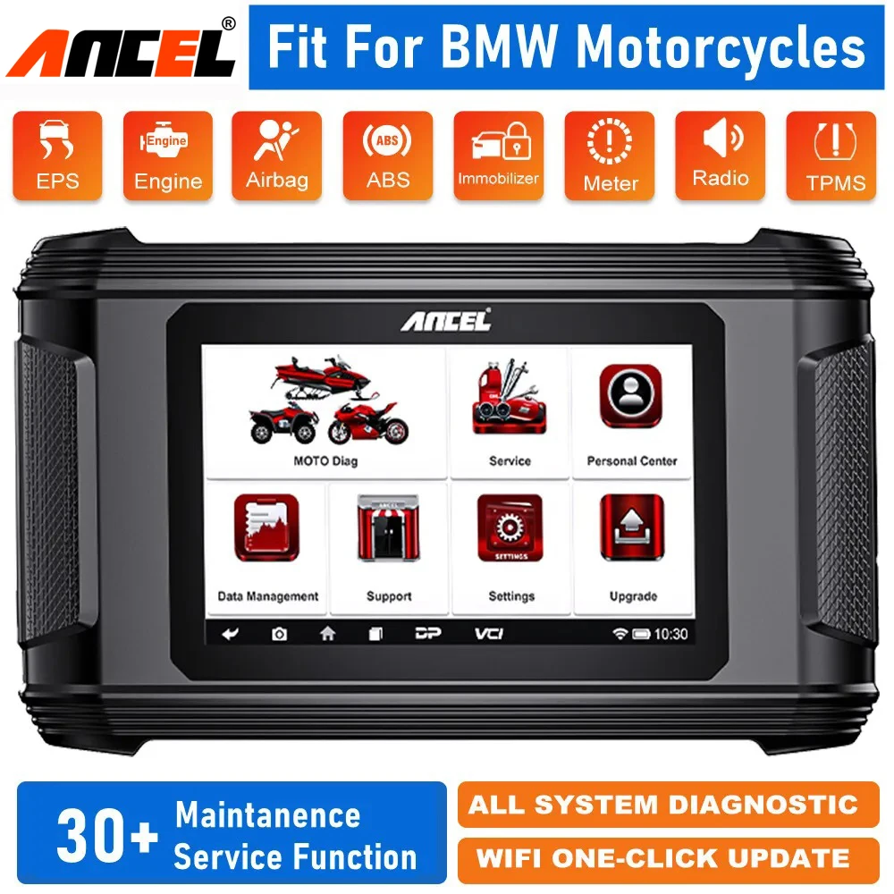 ANCEL MT510 Fit for BMW Motorcycle Diagnostic Tool Full System Motorbike OBD2 Scanner Code Reader ABS Bleed Oil TPS ECU Reset