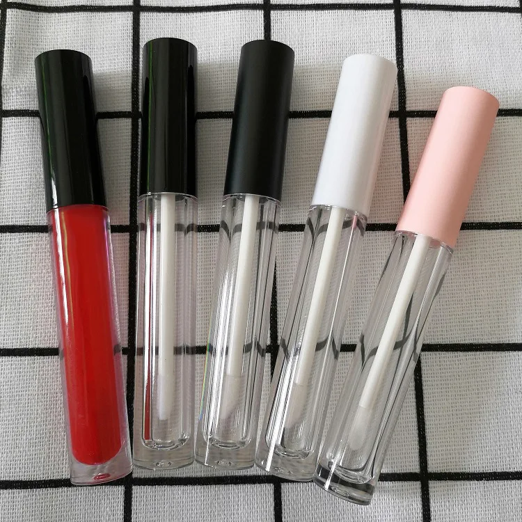 3.5ml Lip Gloss Tubes Custom Logo Plastic Lipstick Tubes Packaging Bottles Cosmetic Lip Balm Oil Containers Personal Care Black