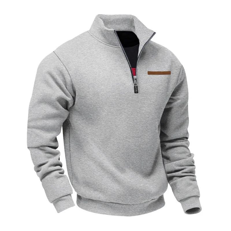Men's Fleece Solid Color Sweatshirt, Casual Sportswear, A Hot Search Item, A Must-have For Fashionable Men's Daily Outfits