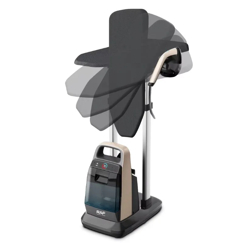 

2400 watt hanging ironing machine, rotating board with 2L tank, continuous steam, easy to clean body