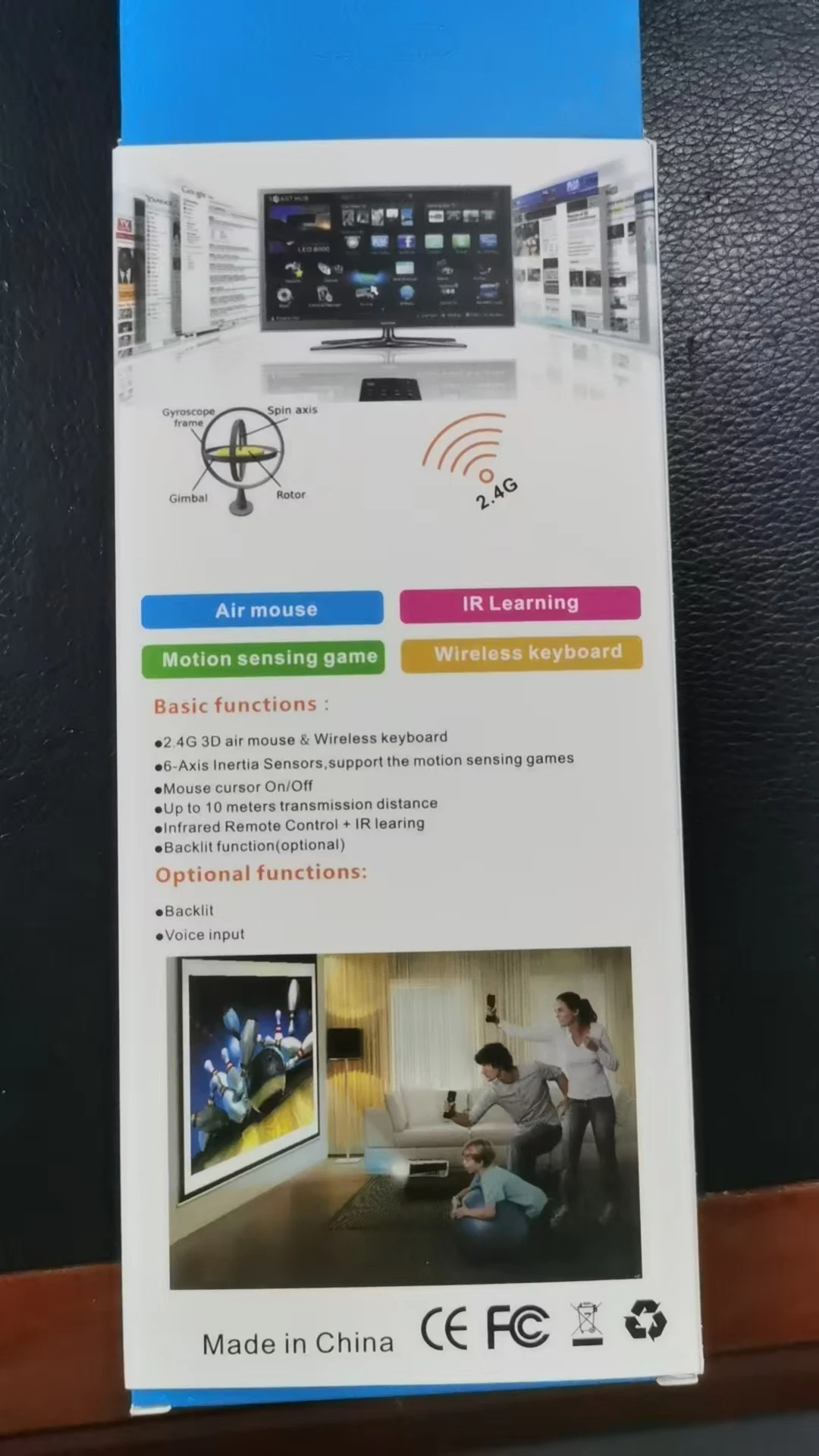 2,4 G Wireless Keyboard Air Fly Mouse Remote Reseller Panel Controller