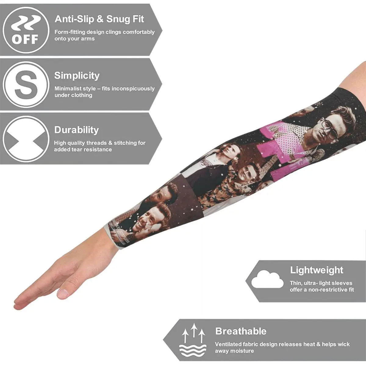 

McFly Band Рукава Мужчины Женщины Защита от солнца и ультрафиолета Татуировки Прикрытие Спорт Охлаждение Велоспорт